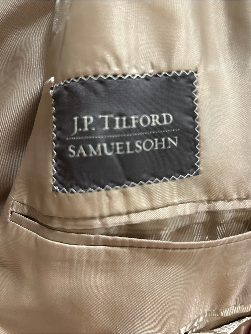 JP Tilford Samuelsohn Taupe Plaid Blazer - Classic Tailored Suit Jacket 46 R - Picture 2 of 8